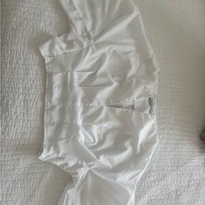 Cropped White V-Neck Blouse